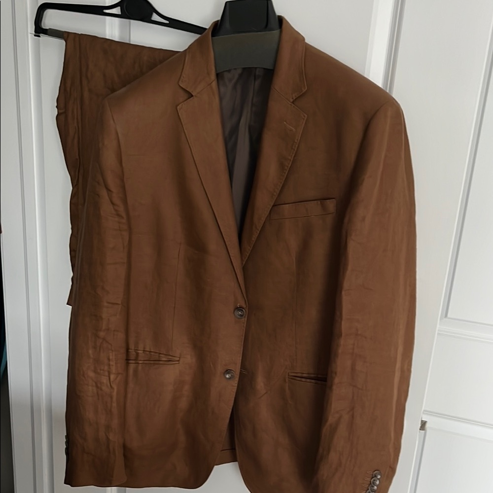 Mango Brown Slim Fit Suit with Notched Lapel